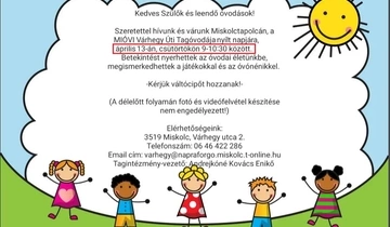 Nyílt nap a Miskolci Integrált Óvodai Intézmény Várhegy Tagóvodájában