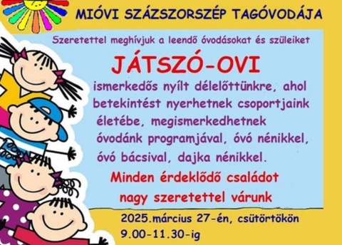 MIÓVI Százszorszép Tagóvodája nyílt napj